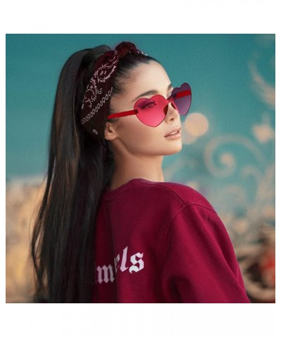 24 Pack Heart Rimless Sunglasses Love Glasses for Valentine's Day St Patrick's Day Easter Party Favors Hot Pink $11.45 Rimless