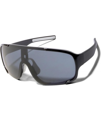 Oversized Oval 80s Retro Sports Mono Mirrored UV400 Mens Women's Sunglasses Back Frame / Black Lens $10.77 Oval