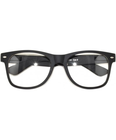 Retro Style Sunglasses 80's Classic Vintage Unisex Nerd Colored Frame OWL ® Clear Black (Matte) $7.78 Rimless