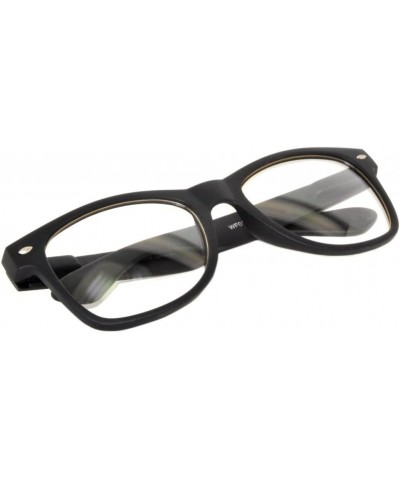 Retro Style Sunglasses 80's Classic Vintage Unisex Nerd Colored Frame OWL ® Clear Black (Matte) $7.78 Rimless