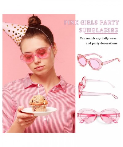 4 Mixed Style Colored Sunglasses Classic Retro Party Favors Eyewear Costume Accessories Bulk Glasses Unisex Adult Pink Transp...