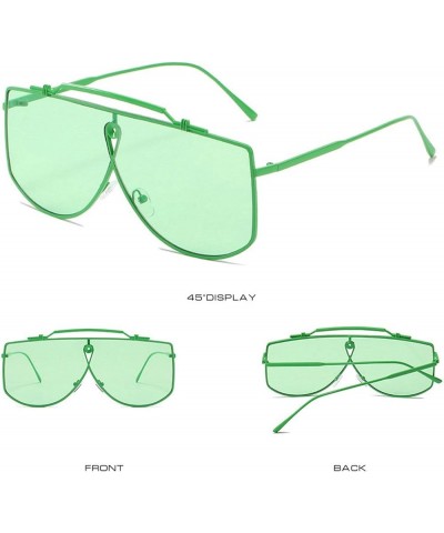 Fashion Rectangle Women Sunglasses Vintage Clear Green Eyewear Oversized Men Square Shades UV400 2021 New Punk Sun Glasses 2p...