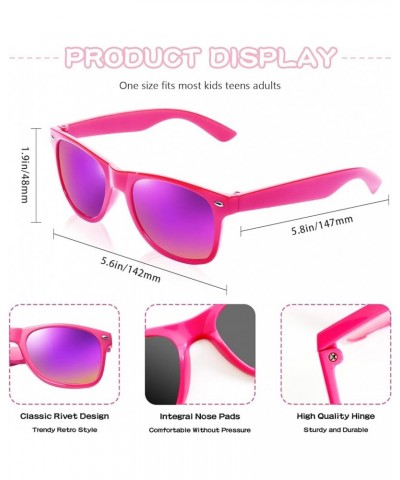 8/24 Pack Neon Colors Mirrored Lens Sunglasses Bulk Party Favor Supplies Unisex Glasses Set Color Frame/Multicolor Mirrored $...