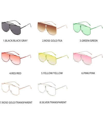 Fashion Rectangle Women Sunglasses Vintage Clear Green Eyewear Oversized Men Square Shades UV400 2021 New Punk Sun Glasses 2p...