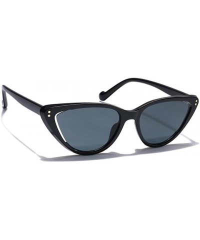 Hollow Cateye Sunglasses for Women Classic Vintage High Pointed Winged Retro Design Black/Gray Lens $8.47 Cat Eye