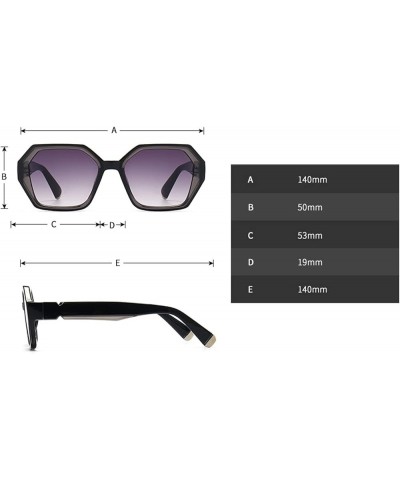 Fashion Polygon Sunglasses Men and Women Irregular Hexagon Sun Glasses Leopard $10.77 Designer