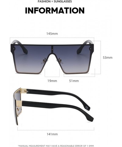 Square Large Frame Street Shooting Sunglasses Men and Women Outdoor Vacation Beach Decoration Sunglasses (Color : B, Size : M...