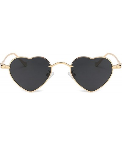 Fashion Heart sunglasses Women Retro Frames Men small box Metal sunglasses uv400 Black $10.82 Heart