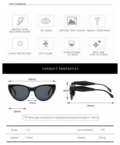 Cat's Eye Trend Rhombus Men's and Women's Sunglasses Outdoor Vacation Decorative Sunglasses Gift E $12.85 Designer