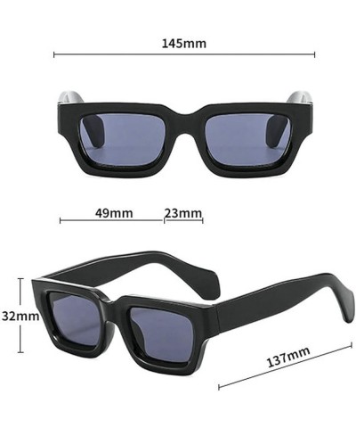 Retro Sunglasses Vintage Sunglasses Small Square Rectangle 90s Glasses Trendy Y2K for Men Women 2pcs Black+grey $9.24 Rectang...