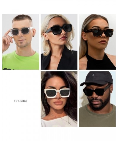 Trendy Square Sunglasses for Men Women Fashion Thick Rectangle Sun Glasses UV Protection Shades Designer Style Blue/Gradient ...