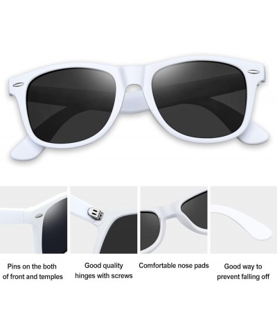 Polarized Sunglasses Men Women Retro Classic Designer Sun Glasses UV400 Protection A22-white Frame Black $8.54 Rimless