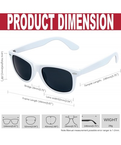 Polarized Sunglasses Men Women Retro Classic Designer Sun Glasses UV400 Protection A22-white Frame Black $8.54 Rimless