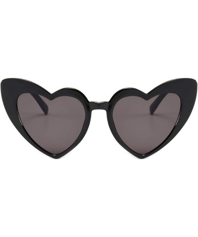 Heart Sunglasses for Women Retro Love Eyeglasses Vintage Cat Eye Glasses UV400 A: Black $7.13 Heart