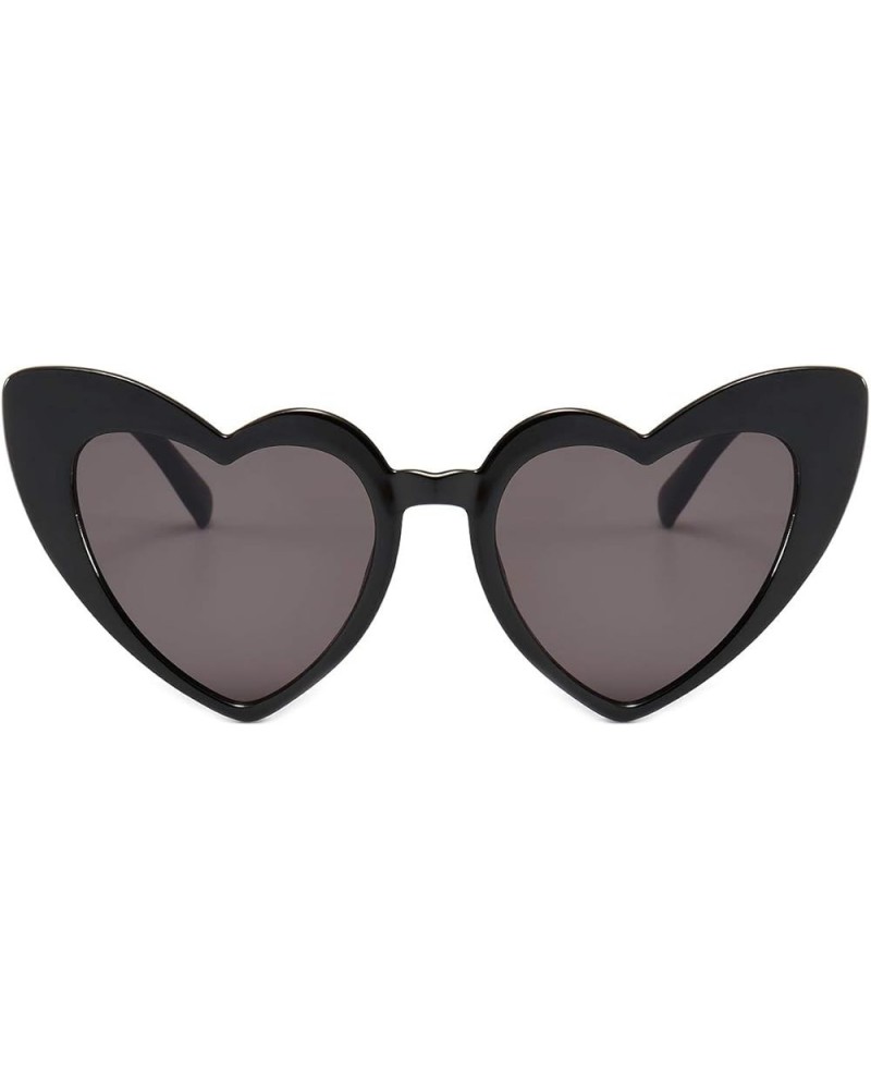 Heart Sunglasses for Women Retro Love Eyeglasses Vintage Cat Eye Glasses UV400 A: Black $7.13 Heart