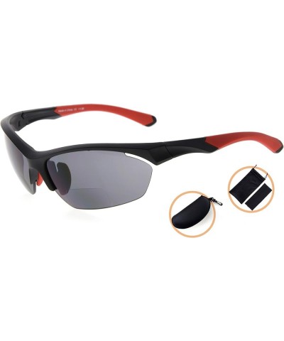 TR90 Sports Bifocal Sunglasses Baseball Running Fishing Driving Golf Softball Hiking Half-Rimless Reading Glasses (Pearly Gre...