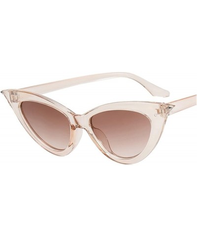 Fashion cat Eye Small Frame Street Shooting Sunglasses Men and Women Outdoor Vacation (Color : F, Size : 1) 1 E $13.36 Designer