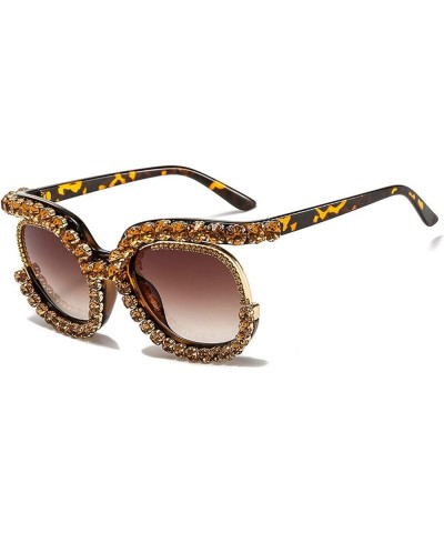 Style round Sunglasses Women 2021Vintage glasses Women Luxury Diamond Oversize Sun Glasses for Men Retro shades Leopard $11.2...