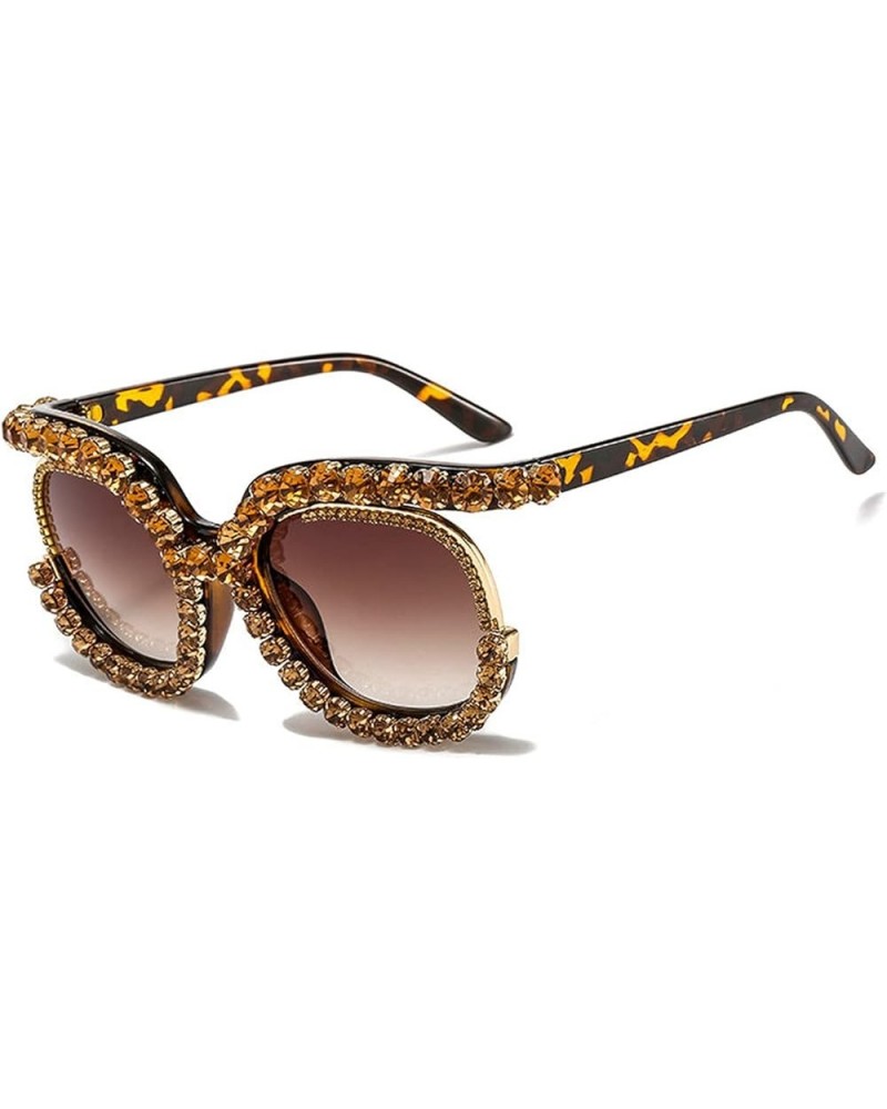 Style round Sunglasses Women 2021Vintage glasses Women Luxury Diamond Oversize Sun Glasses for Men Retro shades Leopard $11.2...