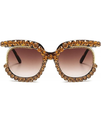 Style round Sunglasses Women 2021Vintage glasses Women Luxury Diamond Oversize Sun Glasses for Men Retro shades Leopard $11.2...