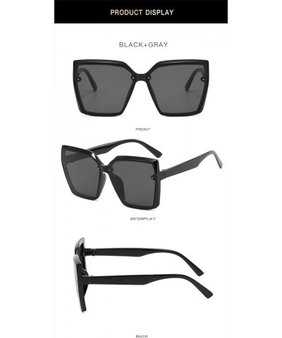 Square Frame Large Frame Sunglasses for Men and Women Fashion Decorative Sunglasses (Color : A, Size : 1) 1 B $15.70 Designer