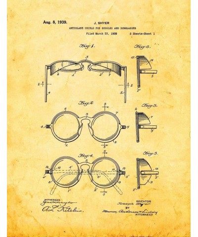 Antiglare Shield For Goggles And Sunglasses Patent Print (8" x 10") M12242 24" x 36" Golden Look $11.17 Designer