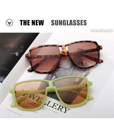 Retro Large Frame Men's and Women's Outdoor Holiday Sunglasses Sunglasses (Color : D, Size : Medium) Medium C $16.10 Designer