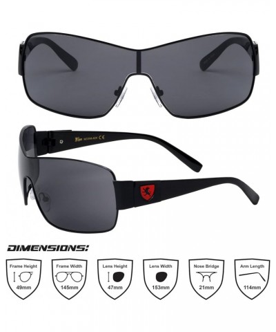 Impact - One Piece Shield Sunglasses Black $18.85 Wayfarer