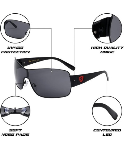 Impact - One Piece Shield Sunglasses Black $18.85 Wayfarer