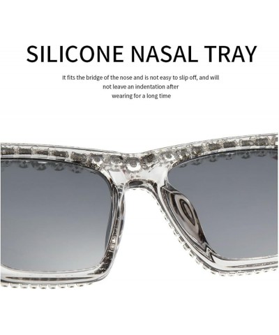 Square Cat Eye Rhinestone Sunglasses For Women Fashion Diamond bling party Sun Glasses Ladies Crystal Shades Black $9.98 Square