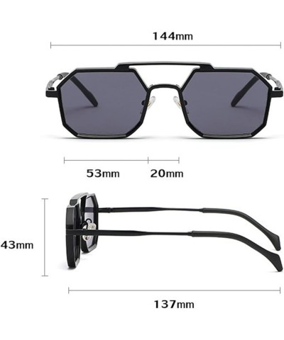 Steampunk Sunglasses Men Women Small Vintage Irregular Polygon Sun Glasses UV400 Black $10.53 Designer