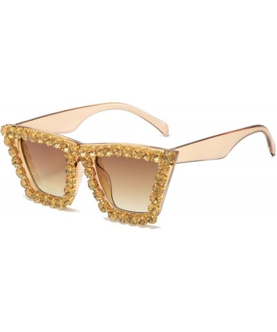 Square Cat Eye Fashion Woman Sunglasses Beach Vacation Party Decorative Sunglasses (Color : B, Size : 1) 1 C $12.98 Designer