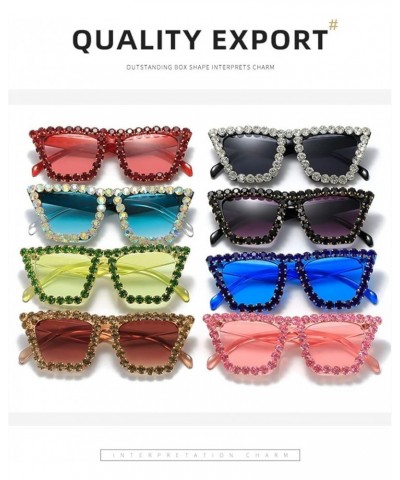 Square Cat Eye Fashion Woman Sunglasses Beach Vacation Party Decorative Sunglasses (Color : B, Size : 1) 1 C $12.98 Designer