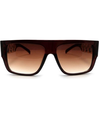 Unisex Celebrity Style Thick Chain Look Acrylic Sunglasses Brown Brown $7.88 Square