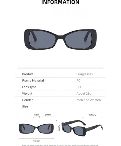 Small Square Box Fashion Retro Sunglasses Men and Women cat Eye Glasses Outdoor (Color : C, Size : 1) 1 B $17.60 Designer