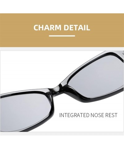 Small Square Box Fashion Retro Sunglasses Men and Women cat Eye Glasses Outdoor (Color : C, Size : 1) 1 B $17.60 Designer