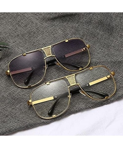 Fashion Classic Oversized Men Sunglasses Luxury Women Sun Glasses Male Square Retro Metal Frame Goggle 1-kp1835-c1 $15.03 Goggle