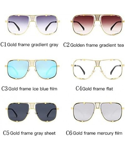 Fashion Classic Oversized Men Sunglasses Luxury Women Sun Glasses Male Square Retro Metal Frame Goggle 1-kp1835-c1 $15.03 Goggle