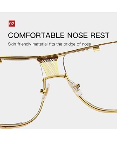 Fashion Classic Oversized Men Sunglasses Luxury Women Sun Glasses Male Square Retro Metal Frame Goggle 1-kp1835-c1 $15.03 Goggle