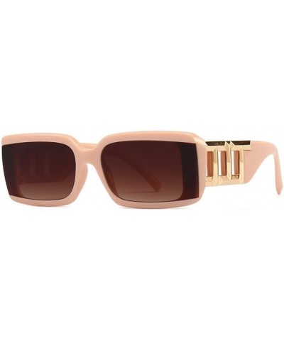 Square Sunglasses Women For Men Sun Glasses Vintage Steampunk Eyeglasses UV400 Pink Tea $19.39 Rectangular