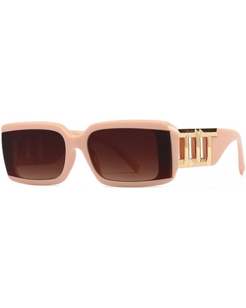 Square Sunglasses Women For Men Sun Glasses Vintage Steampunk Eyeglasses UV400 Pink Tea $19.39 Rectangular