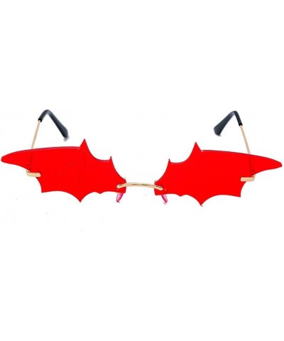 COTIA/2020 Small Cat Eye Women Sunglasses New Rimless Punk Sun Glasses Bat Shape Unique Eyeglasses Men UV400 Red $10.83 Cat Eye