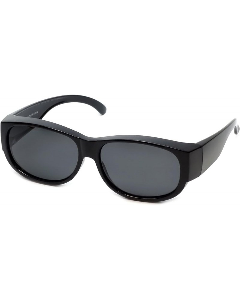 Fitover Sunglasses Wear-Over your Readers Perfect for Driving (7667) with Case Black Grey $7.77 Oval