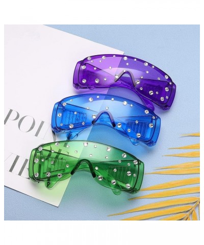 Retro Oversize Women Rhinestone Sunglasses Crystal Sparkling Bejewelled Trendy bling bling Square Sun Glasses Purple $9.50 Sq...