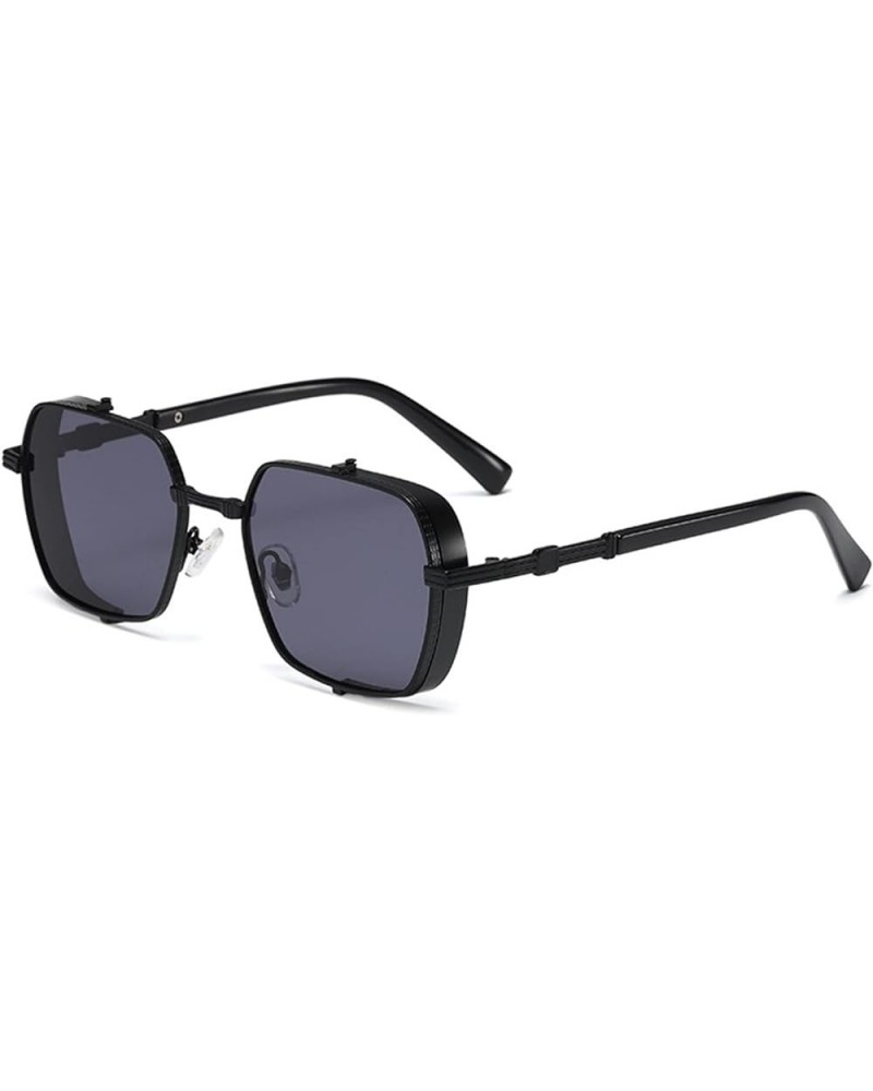 Retro Punk Metal Sunglasses for Men and Women (Color : F, Size : 1) 1 B $18.55 Designer