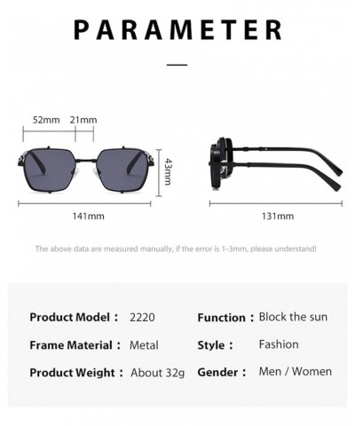 Retro Punk Metal Sunglasses for Men and Women (Color : F, Size : 1) 1 B $18.55 Designer