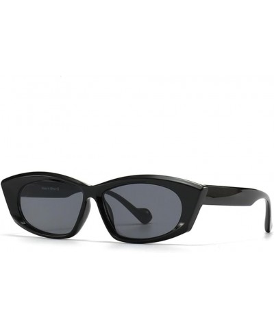 Punk Sunglasses Woman Small Frame Polygon Sun Glasses Female Gradient Color Eyewear C1 Black Gray $15.57 Rectangular