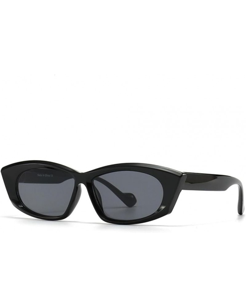 Punk Sunglasses Woman Small Frame Polygon Sun Glasses Female Gradient Color Eyewear C1 Black Gray $15.57 Rectangular