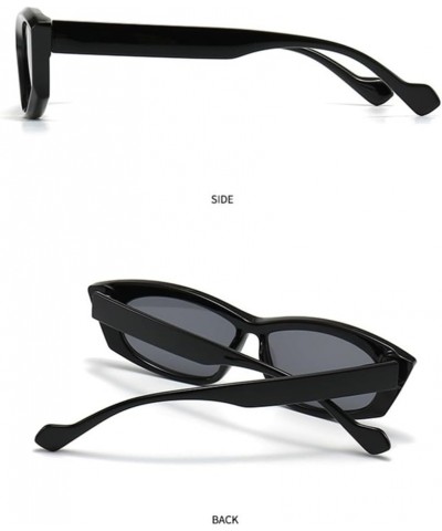 Punk Sunglasses Woman Small Frame Polygon Sun Glasses Female Gradient Color Eyewear C1 Black Gray $15.57 Rectangular