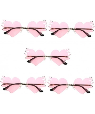 5pcs Flame Sunglasses Fashion Sunglasses for Women Bachelorette Sunglasses Novelty Sunglasses Heart Shaped Glasses Frameless ...